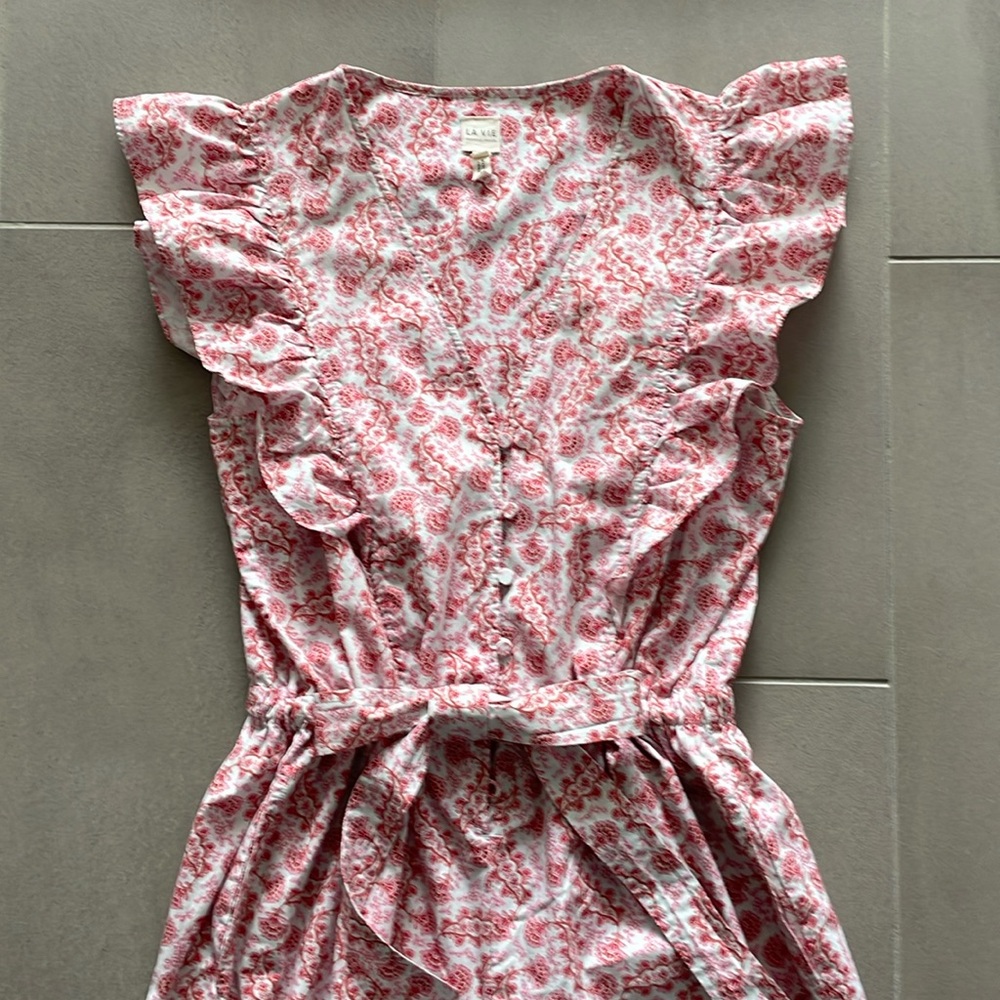 Rebecca Taylor Pink Floral Cotton Jumpsuit - Picture 3 of 16